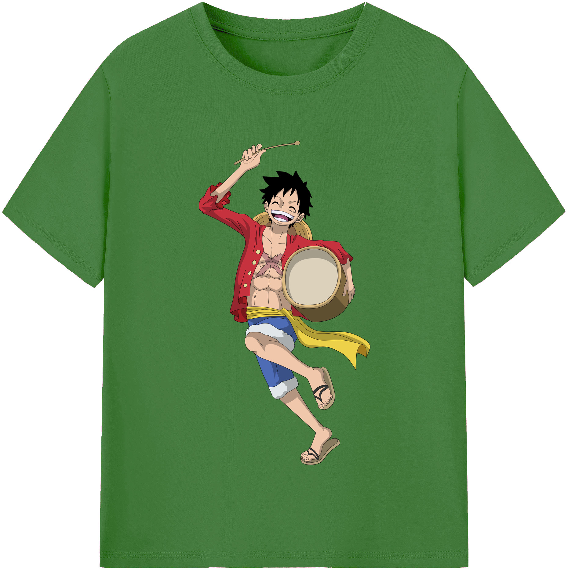 ワンピース モンキー・D・ルフィ ONE PIECE Monkey D. Luffy レディースカジュアルプリントTシャツ（綿100％）
